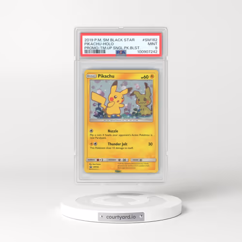 2019 Pokémon SM Black Star Promo #SM162 Pikachu - Holo Team Up Single Pack Blisters (PSA 9 MINT)