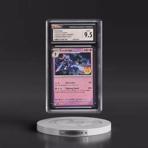 2024 Paldean Fates - PAF EN #040/091 Ceruledge - Pokémon Day Promo (Cosmos Holo) (CGC 9.5 MINT+)