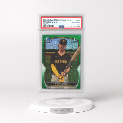 2023 Bowman Mega Box Chrome #171 Ethan Salas - Green Refractor (PSA 10 GEM MINT)