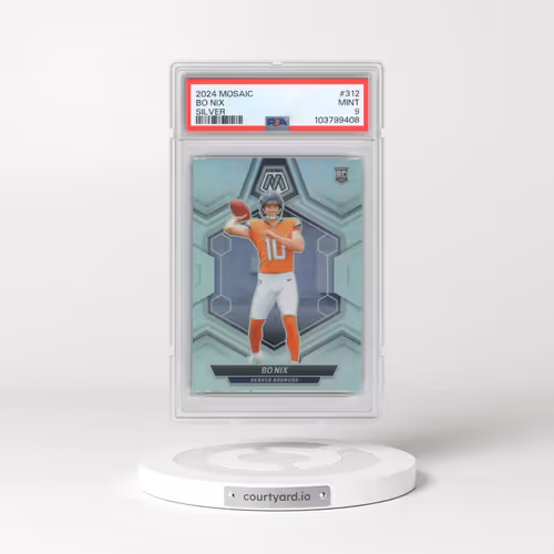 2024 Panini Mosaic #312 Bo Nix - Silver (PSA 9 MINT)