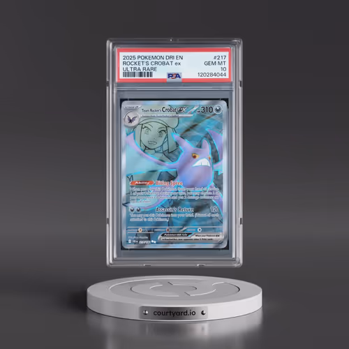 2025 Pokémon Dri EN-Destined Rivals #217 Team Rocket's Crobat EX - Holo Ultra Rare (PSA 10 GEM MINT)