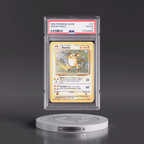 1999 Pokémon Game #14 Raichu - Holo (PSA 4 VG-EX)
