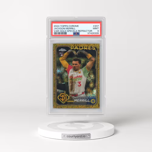 2024 Topps Chrome #207 Jackson Merrill - Variation-Gold Speckle Refractor (PSA 9 MINT)
