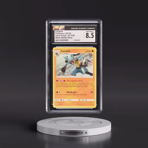 2018 Ultra Prism #67/156 Lucario - (Non-Holo) Mach Strike Deck (CGC 8.5 NM-MT+)