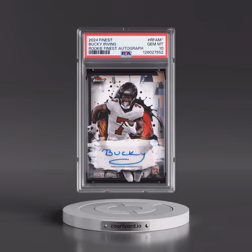 2024 Topps Finest Rookie Finest Autographs #RFAM" Bucky Irving (PSA 10 GEM MINT)
