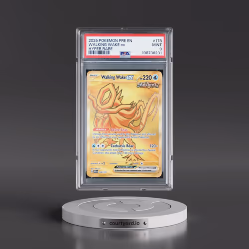 2025 Pokémon Pre EN-Prismatic Evolutions #178 Walking Wake EX - Holo Hyper Rare (PSA 9 MINT)