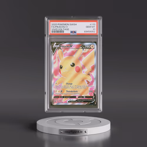 2020 Pokémon Sword & Shield Vivid Voltage #170 Pikachu V - Holo Full Art (PSA 10 GEM MINT)