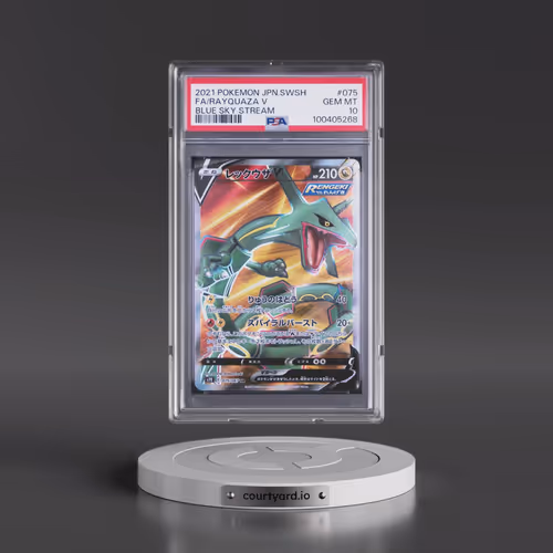 2021 Pokémon Sword & Shield Blue Sky Stream #075 Rayquaza V - Holo Full Art (PSA 10 GEM MINT)