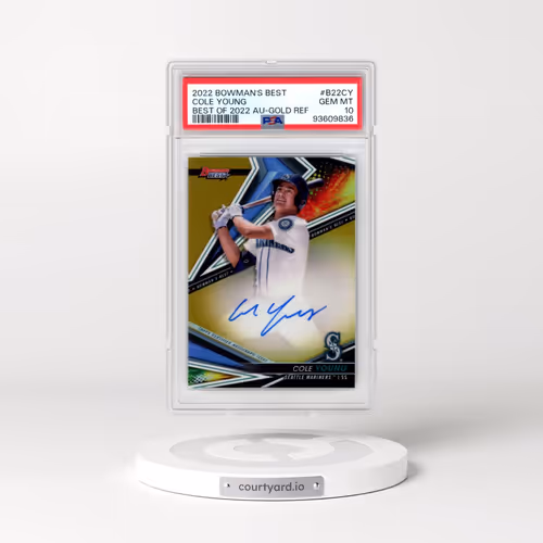 2022 Bowman's Best Best of 2022 Autographs #B22CY Cole Young - Gold Refractor (PSA 10 GEM MINT)