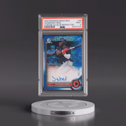 2022 Bowman Mega Box Chrome Autographs #JN Jhonkensy Noel - Blue Refractor (PSA 9 MINT)