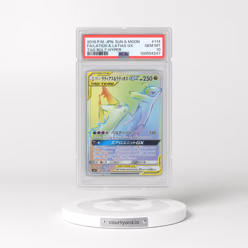 2018 Pokémon Sun & Moon Tag Bolt #114 Latios & Latias GX-Hyper - Full Art (PSA 10 GEM MINT)
