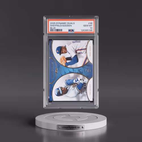 2025 Topps Dynamic Duals #36 Dwight Gooden/Gary Sheffield - Blue (PSA 10 GEM MINT)
