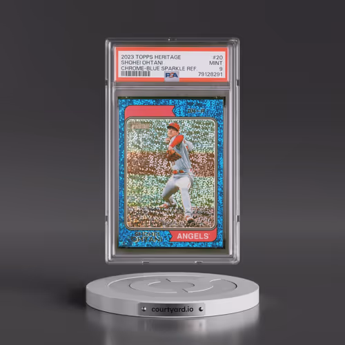 2023 Topps Heritage #20 Shohei Ohtani - Chrome-Blue Sparkle Refractor (PSA 9 MINT)
