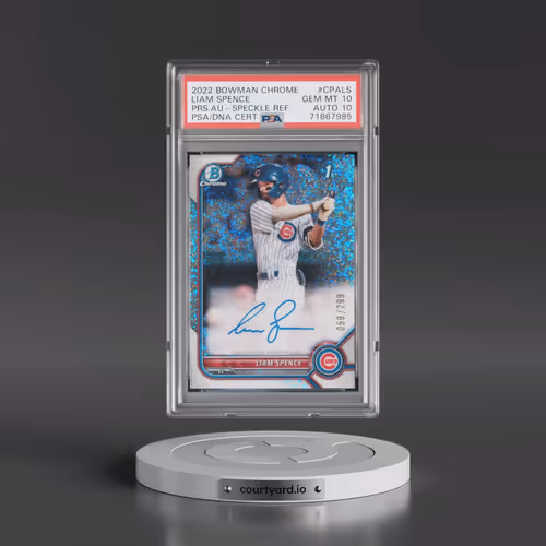 2022 Bowman Chrome Prospect Autographs #CPALS Liam Spence - Speckle Refractor (PSA 10 GEM MINT)