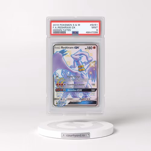 2019 Pokémon Sun & Moon Hidden Fates #SV51 Reshiram GX - Holo Full Art (PSA 9 MINT)