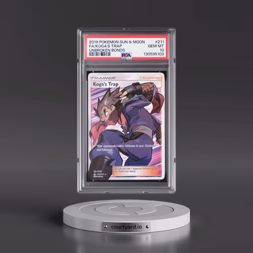 2019 Pokémon Sun & Moon Unbroken Bonds #211 Koga's Trap - Full Art (PSA 10 GEM MINT)