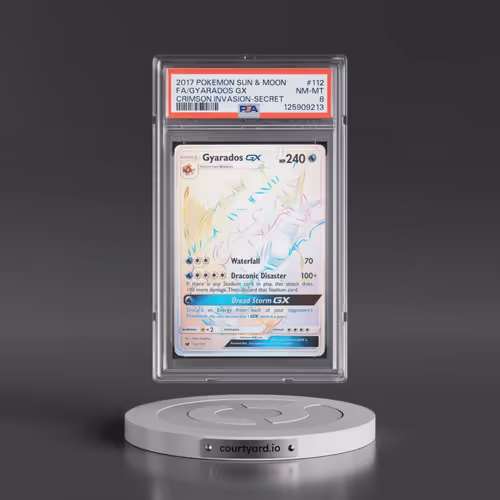 2017 Pokémon Sun & Moon Crimson Invasion #112 Gyarados GX - Holo Full Art Secret (PSA 8 NM-MT)