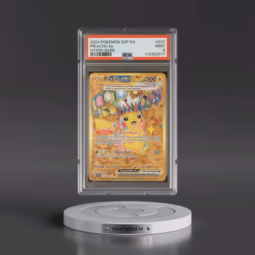 2024 Pokémon Ssp EN-Surging Sparks #247 Pikachu EX - Holo Hyper Rare (PSA 9 MINT)