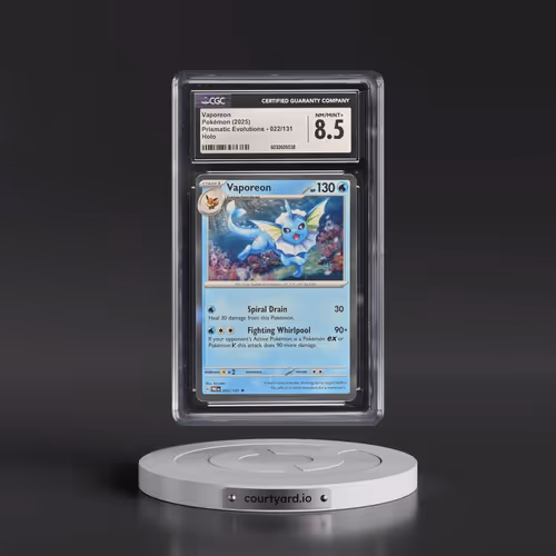 2025 Prismatic Evolutions - PRE EN #022/131 Vaporeon - Holo (CGC 8.5 NM-MT+)