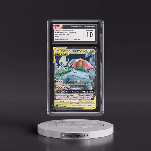 2018 Tag Bolt #001/095 Celebi & Venusaur GX - Holo (CGC 10 GEM MINT)