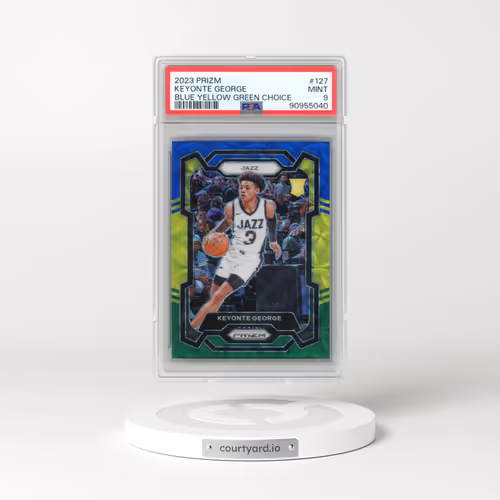 2023 Panini Prizm #127 Keyonte George - Blue Yellow Green Choice (PSA 9 MINT)