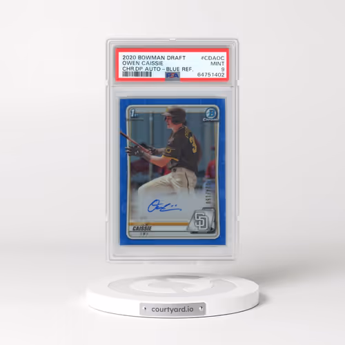 2020 Bowman Draft Chrome Draft Picks Autographs #CDAOC Owen Caissie - Blue Refractor (PSA 9 MINT)