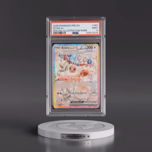 2025 Pokémon Pre EN-Prismatic Evolutions #167 Eevee EX - Holo Special Illustration Rare (PSA 9 MINT)