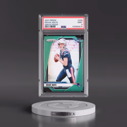 2024 Panini Prizm #329 Drake Maye - Green Prizm (PSA 9 MINT)