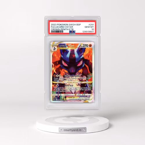 2023 Pokémon Swsh Black Star Promo #291 Lucario Vstar - Full Art Crown Zenith Elite Trainer Box (PSA