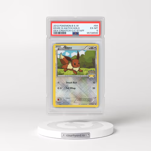 2012 Pokémon Black & White Dark Explorers #84 Eevee - Holo Crosshatch-2012 City Championships-Staff (PSA 6 EX-MT)