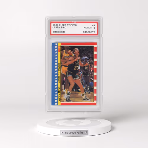 1987 Fleer Sticker #4 Larry Bird (PSA 8 NM-MT)