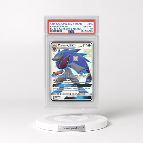 2017 Pokémon Sun & Moon Shining Legends #77a Zoroark GX - Holo Full Art 2019 Yellow A Alternate Art Hidden Fates Great Ball Collection (PSA 10 GEM MINT)