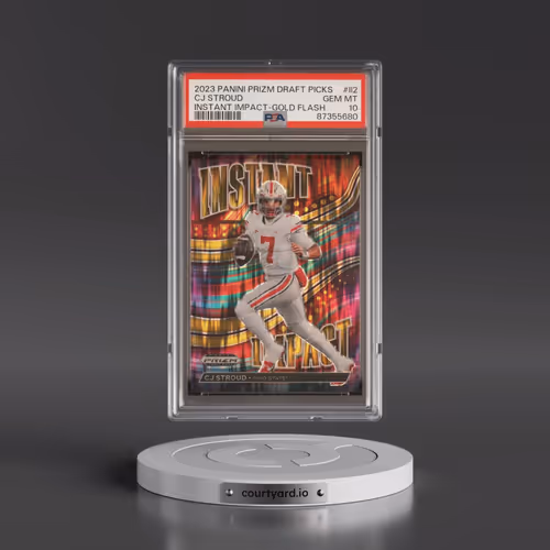 2023 Panini Prizm Draft Picks Instant Impact #II2 CJ Stroud - Gold Flash Prizm (PSA 10 GEM MINT)