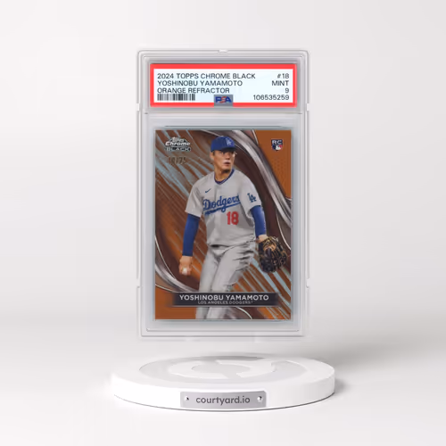 2024 Topps Chrome Black #18 Yoshinobu Yamamoto - Orange Refractor (PSA 9 MINT)
