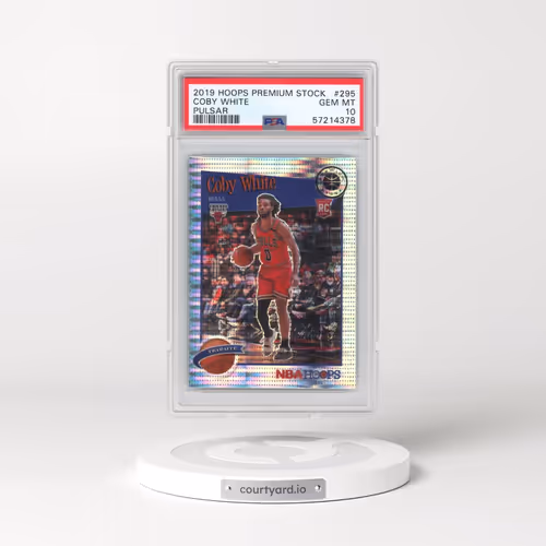 2019 Panini Hoops Premium Stock #295 Coby White - Pulsar (PSA 10 GEM MINT)