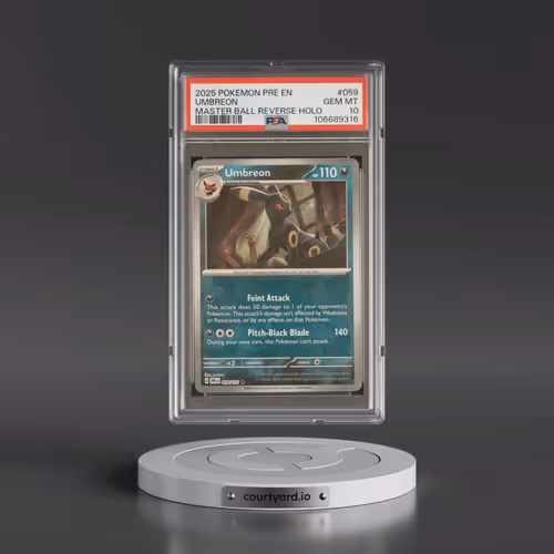 2025 Pokémon Pre EN-Prismatic Evolutions #059 Umbreon - Reverse Holo Master Ball (PSA 10 GEM MINT)