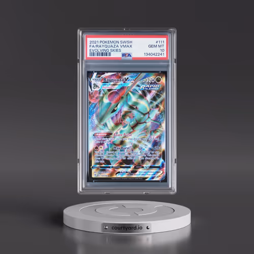 2021 Pokémon Sword & Shield Evolving Skies #111 Rayquaza Vmax - Full Art (PSA 10 GEM MINT)
