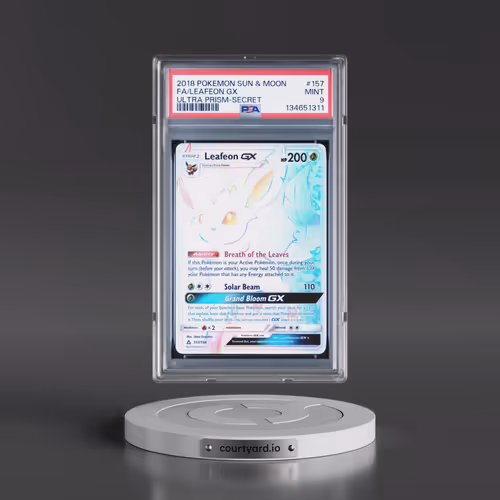 2018 Pokémon Sun & Moon Ultra Prism #157 Leafeon GX - Holo Full Art Secret (PSA 9 MINT)