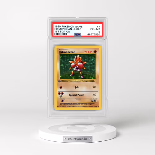 1999 Pokémon Game #7 Hitmonchan - 1st Edition Holo (PSA 6 EX-MT)