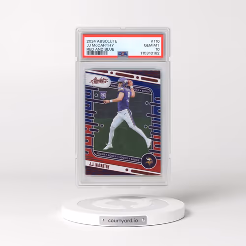 2024 Panini Absolute #110 JJ McCarthy - Red and Blue (PSA 10 GEM MINT)