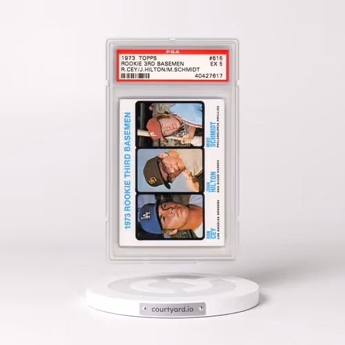 1973 Topps #615 Rookie 3rd Basemen - Ron Cey/John Hilton/Mike Schmidt (PSA 5 EX)