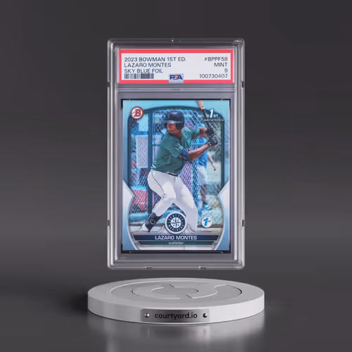 2023 Bowman 1st Edition #BPPF58 Lazaro Montes - Sky Blue Foil (PSA 9 MINT)
