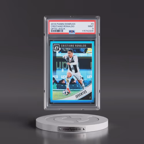 2018 Panini Donruss #9 Cristiano Ronaldo - Optic-Aqua (PSA 9 MINT)