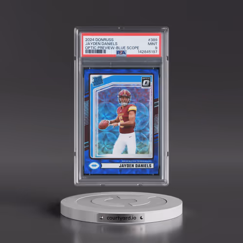 2024 Panini Donruss #389 Jayden Daniels - Optic Preview-Blue Scope (PSA 9 MINT)