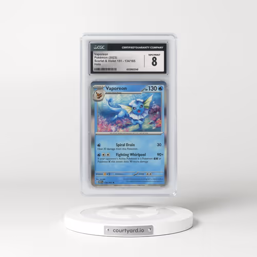 2023 Scarlet & Violet 151 - MEW EN #134/165 Vaporeon - Holo (CGC 8 NM-MT)
