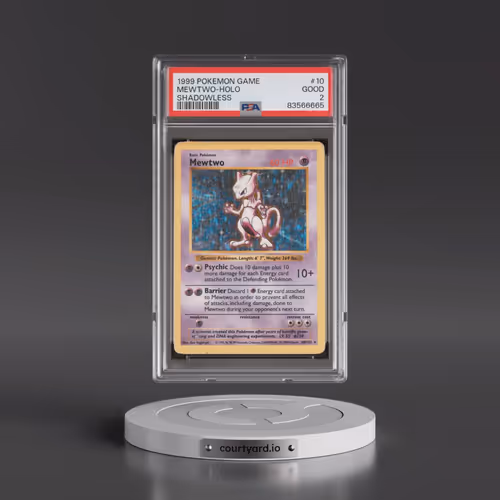 1999 Pokémon Game #10 Mewtwo - Holo Shadowless (PSA 2 GOOD)