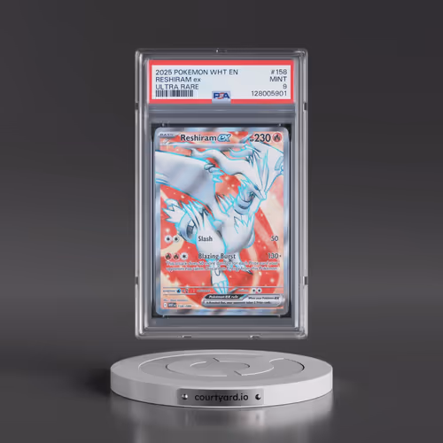 2025 Pokémon Wht EN-White Flare #158 Reshiram EX - Holo Ultra Rare (PSA 9 MINT)