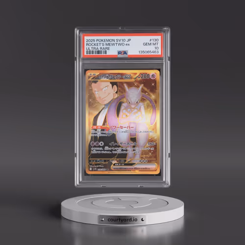 2025 Pokémon SV10-Glory of Team Rocket #130 Team Rocket's Mewtwo EX - Holo Ultra Rare (PSA 10 GEM MI