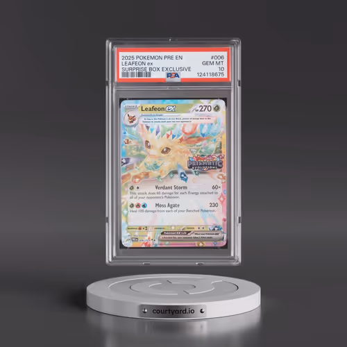 2025 Pokémon Pre EN-Prismatic Evolutions #006 Leafeon EX - Holo Surprise Box Exclusive (PSA 10 GEM M