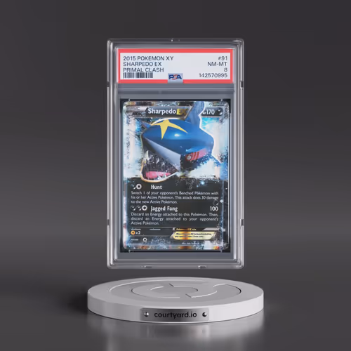 2015 Pokémon XY Primal Clash #91 Sharpedo EX - Holo (PSA 8 NM-MT)